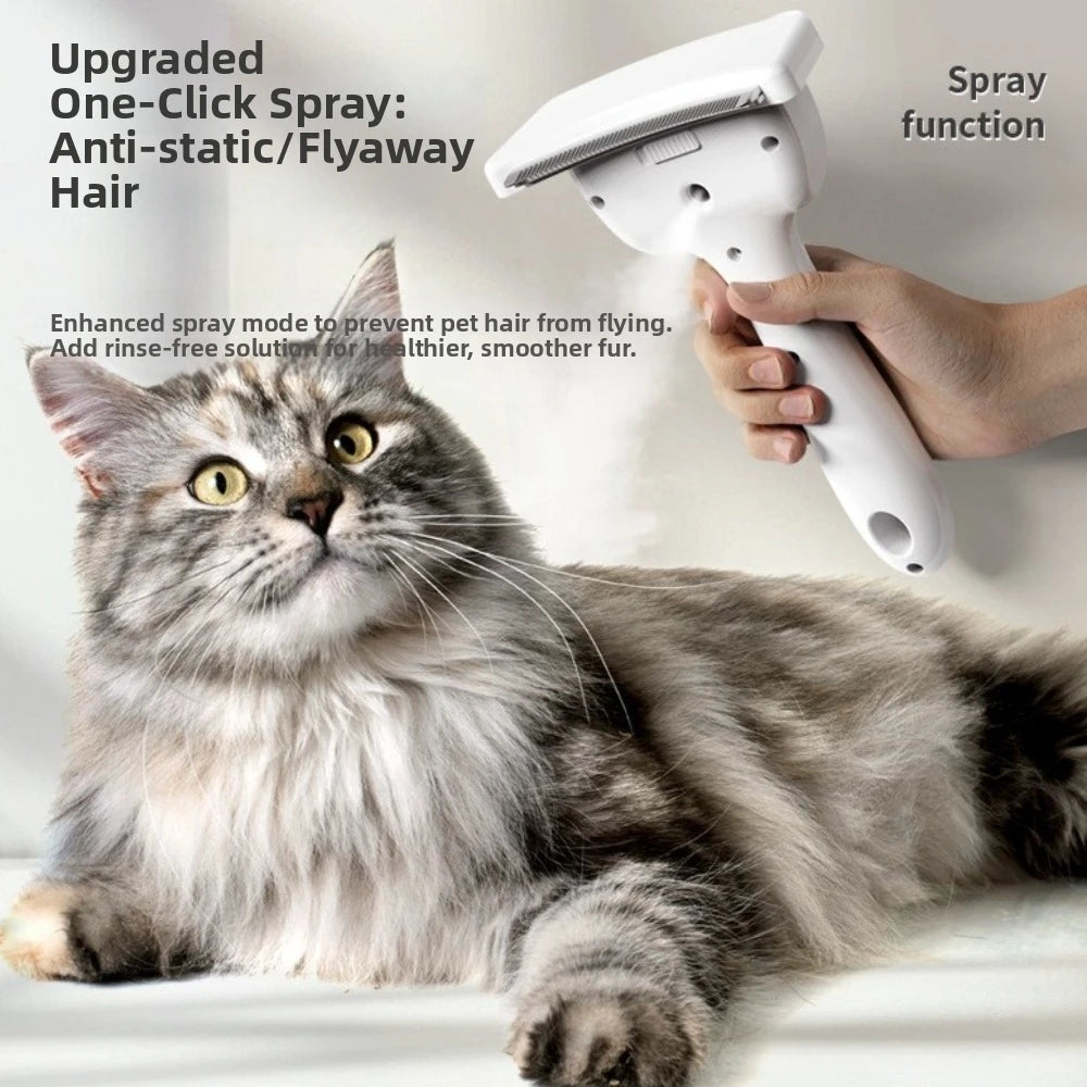 USB Rechargeable Pet Hair Remover Brush & Self-Cleaning Comb