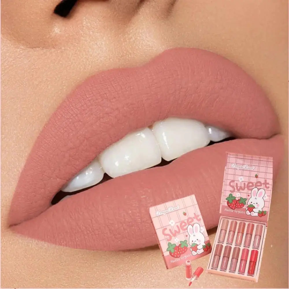 Dragon Ranee 10-Pc Matte Liquid Lipstick Set – Waterproof & Long Lasting