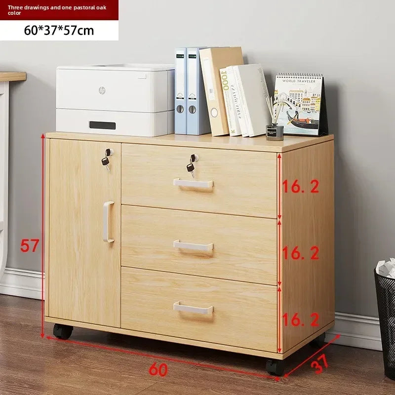 Multi-functional File cabinet with lock Office wooden mobile storage cabinet Drawer cabinet with wheel Oasis Select 37cmB