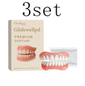 Over Gums Soft Silicone Dentures Full Set - enhances dental aesthetics, improves smile, denture care set Oasis Select 3set boxed