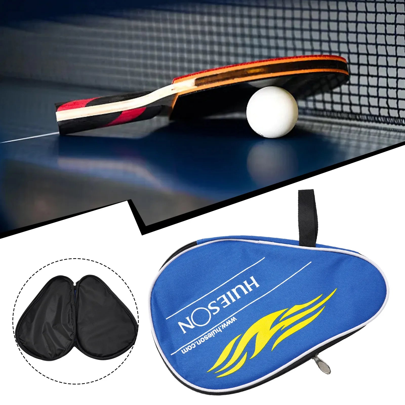 1PC 30x20cm Table Tennis Racket Bat Bag Black/blue Oxford Cloth Sponge Ping Pong Rackets Case For Blade Paddle Balls Storage Oasis Select