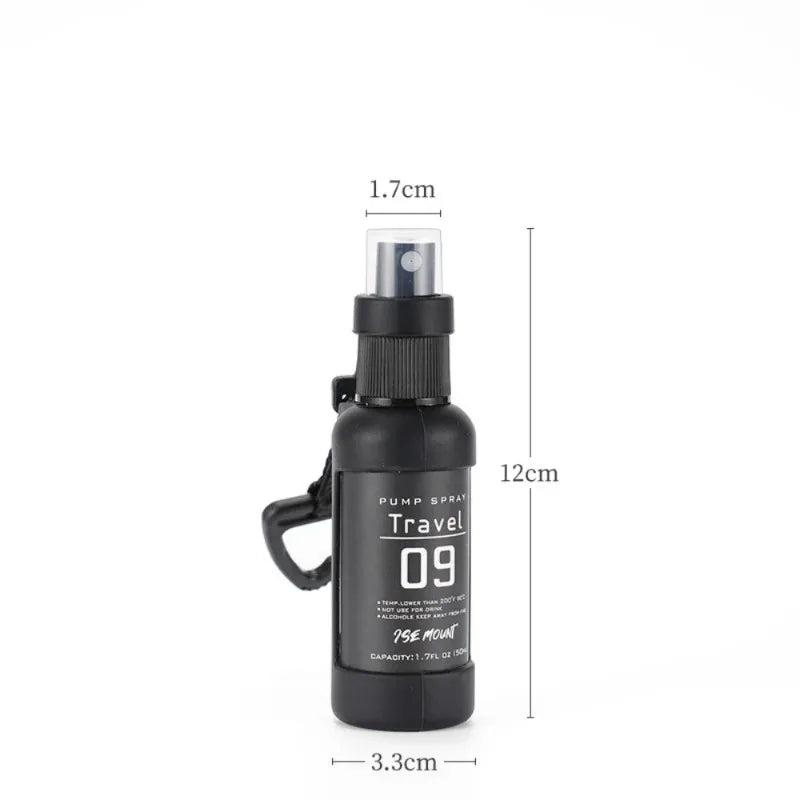50ml Portable Tactical Spray Bottle Outdoor Camping Hiking Alcohol Dispenser Refillable Empty Bottle Survival Tool Black Oasis Select