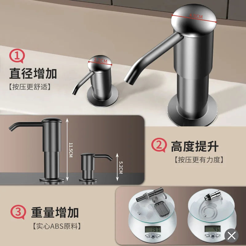 Soap Dispenser for Kitchen Sink, Kichen Sink Soap Dispenser,Extension Tube kit, Under Sink Soap Dispenser Pump, No Need More Ref Oasis Select