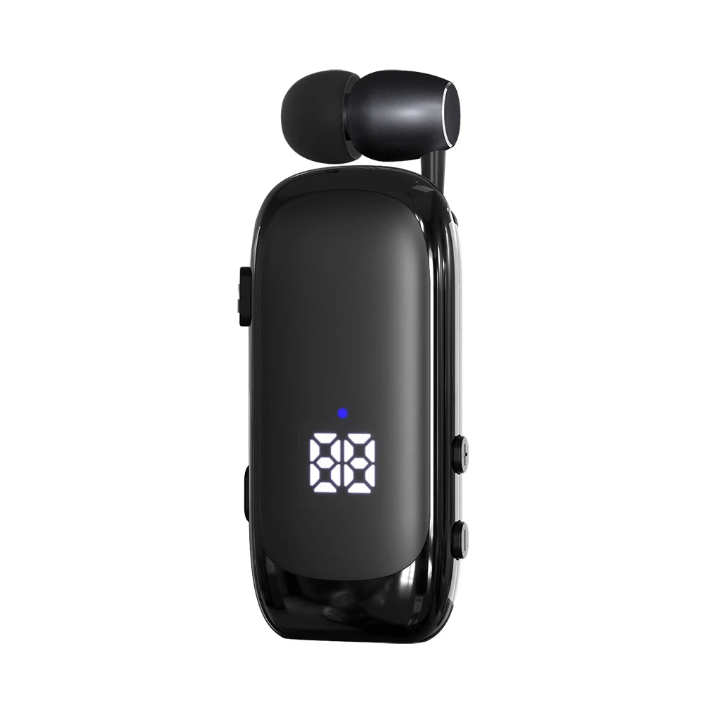 K88 Lavalier Business Bluetooth 5.4 Headphone Talk/Music Time 20 Hours,LED Digital Display,Noice Cancelling Wireless Earphones Oasis Select Black