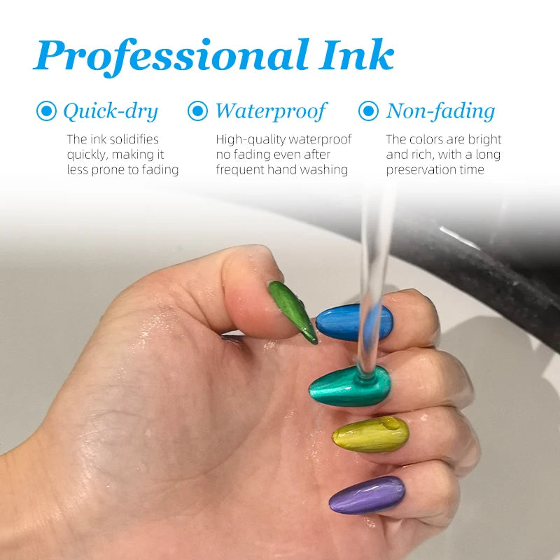 10Pcs/Set DIY Nail Art Graffiti Pen Nail Polish Pens Drawing Painting Point Liner Acrylic Painted Pen Waterproof Quick-drying Oasis Select