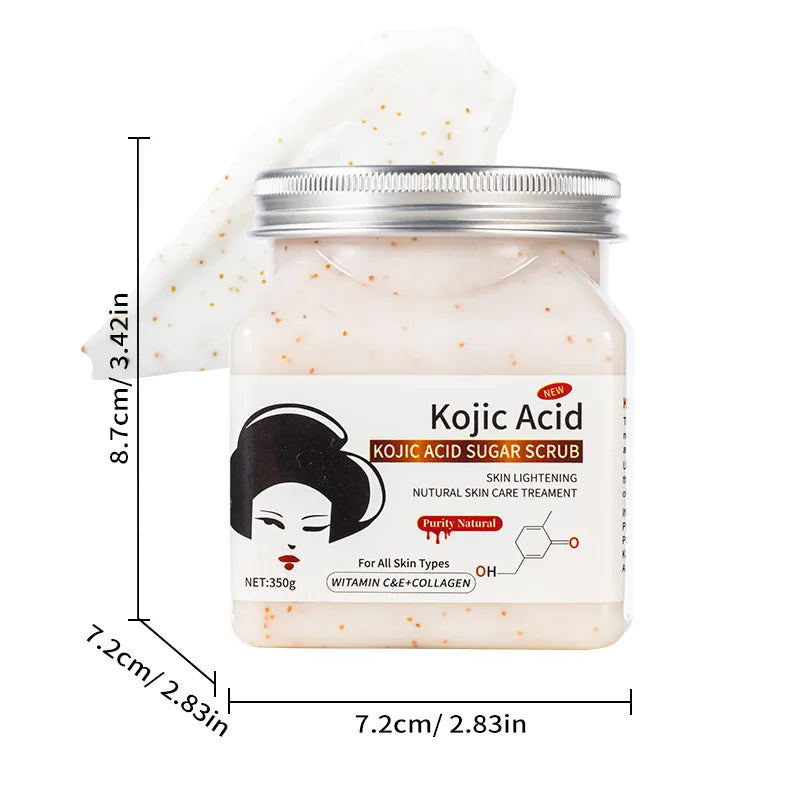 350g Body Exfoliating Scrub for Dead Skin and Keratosis Pilaris, Full-Body Deep Cleansing Coffee Scrub Oasis Select Kojic Acid 350g