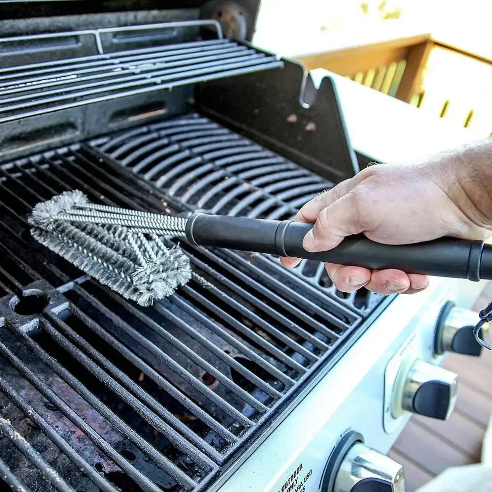 Grill Cleaning Brush BBQ Tool Brush 3 Stainless Steel Brushes in 1 Cleanin Bbq Accessories Best Cleaner Barbecue Oasis Select large