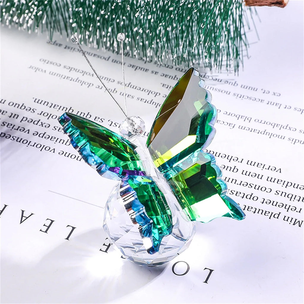 Crystal Handicrafts Three-Dimensional Butterfly Ornaments Souvenirs Small Gifts Creative Home Counter Tabletop Decoration Oasis Select F One Size
