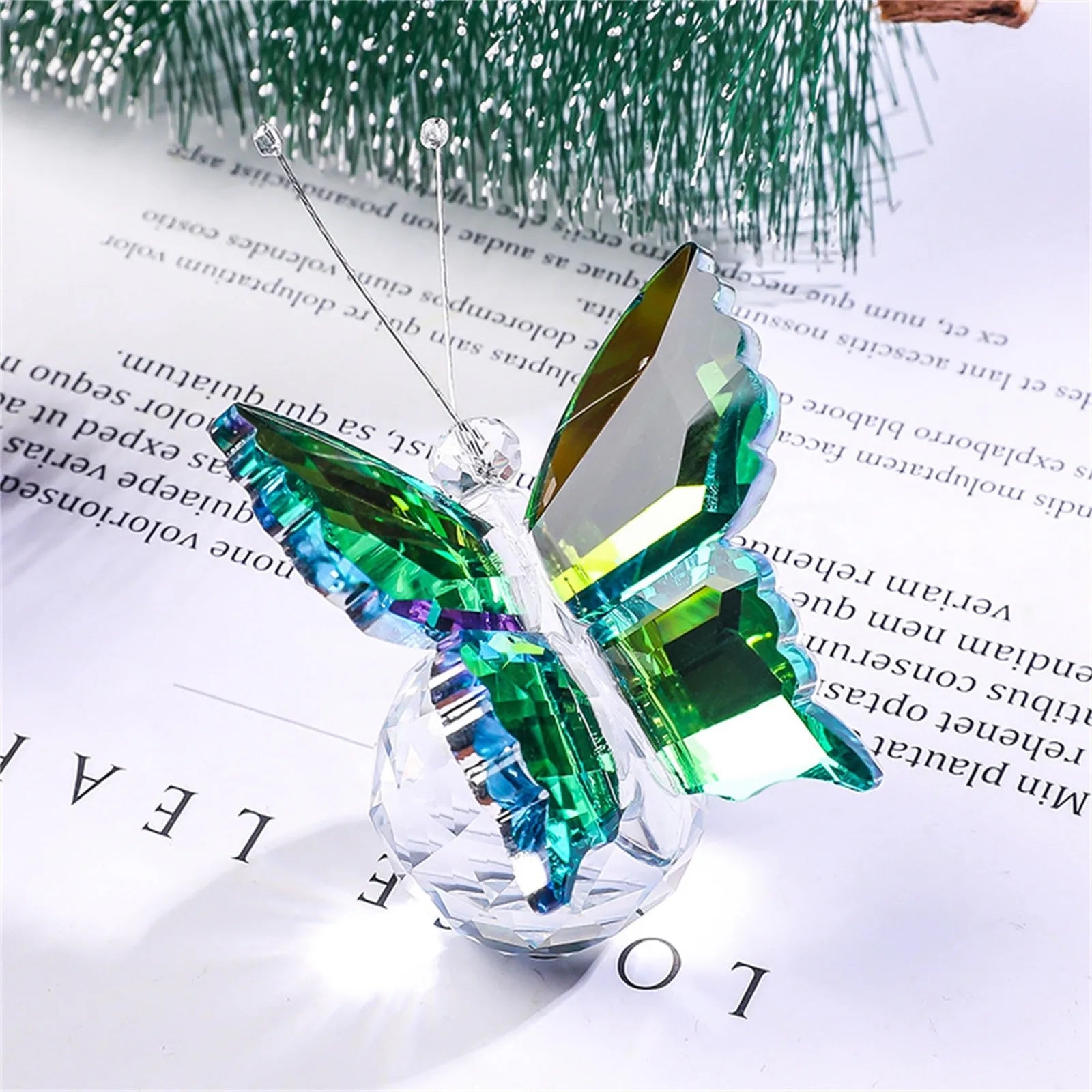 Crystal Handicrafts Three-Dimensional Butterfly Ornaments Souvenirs Small Gifts Creative Home Counter Tabletop Decoration Oasis Select F One Size