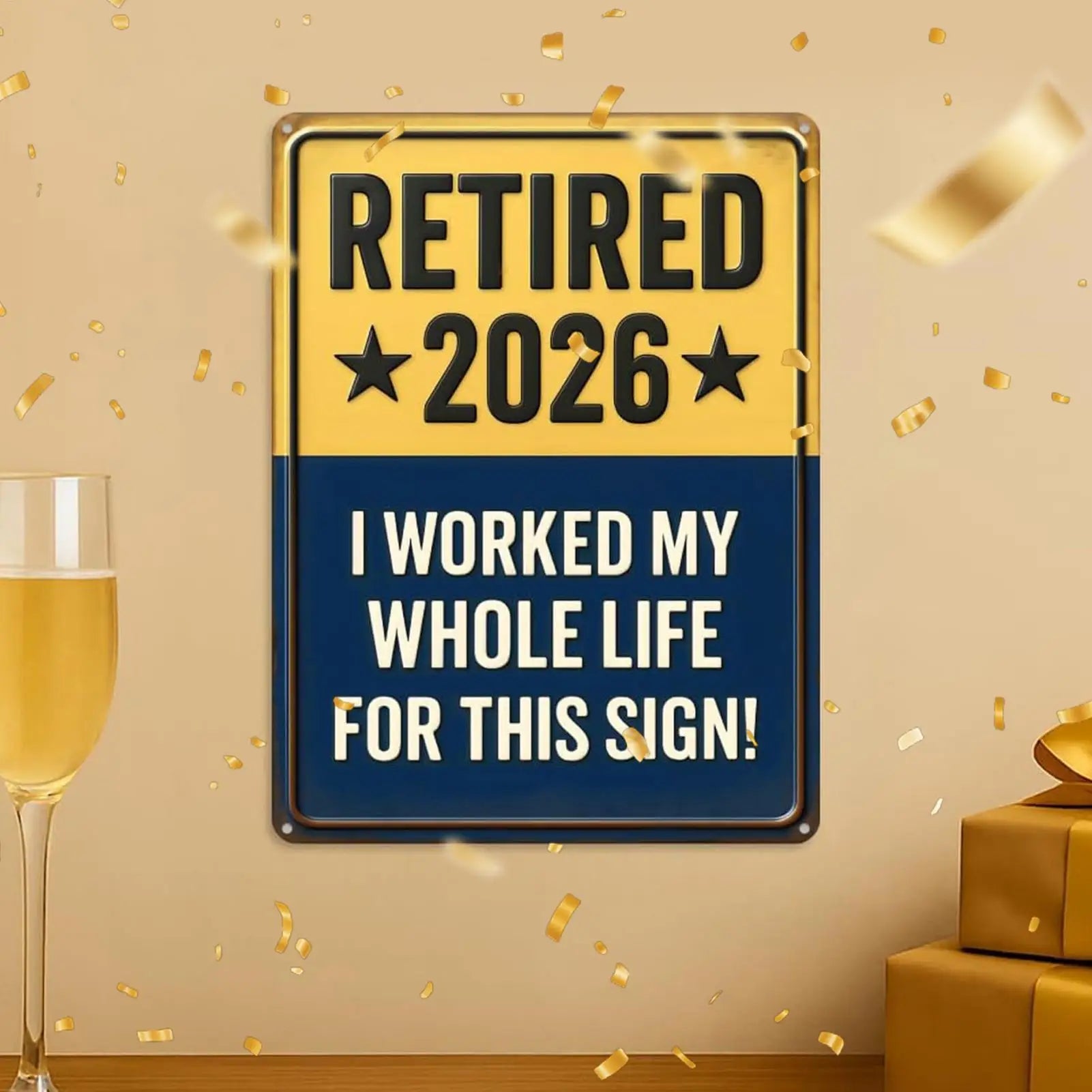 Retired Signs for Men Women Bright Long Lasting Photo Prop Keepsake Retirement Party Decoration for Home Bedroom Offices Cafes Oasis Select
