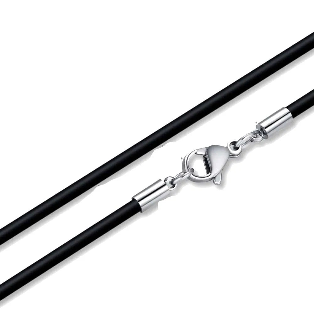 1/1.5/2/3mm Waterproof Braided Leather Chain Cord Rope Necklace with Stainless Steel Clasp for DIY Pendant Jewelry Making Men Oasis Select