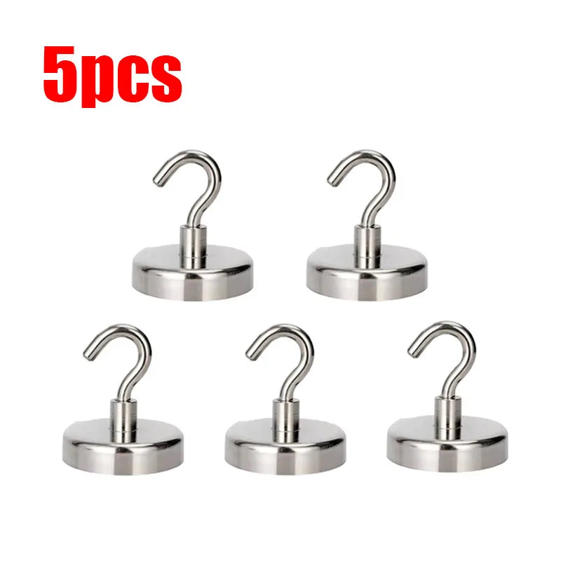 1/2/3/4/5/6Pcs Pcs Super Strong Powerful Magnetic Hooks Ring Metal Magnet With Curved Hook Hanger For Hanging,Fridge,Wall,Key Oasis Select 5pcs 16mm