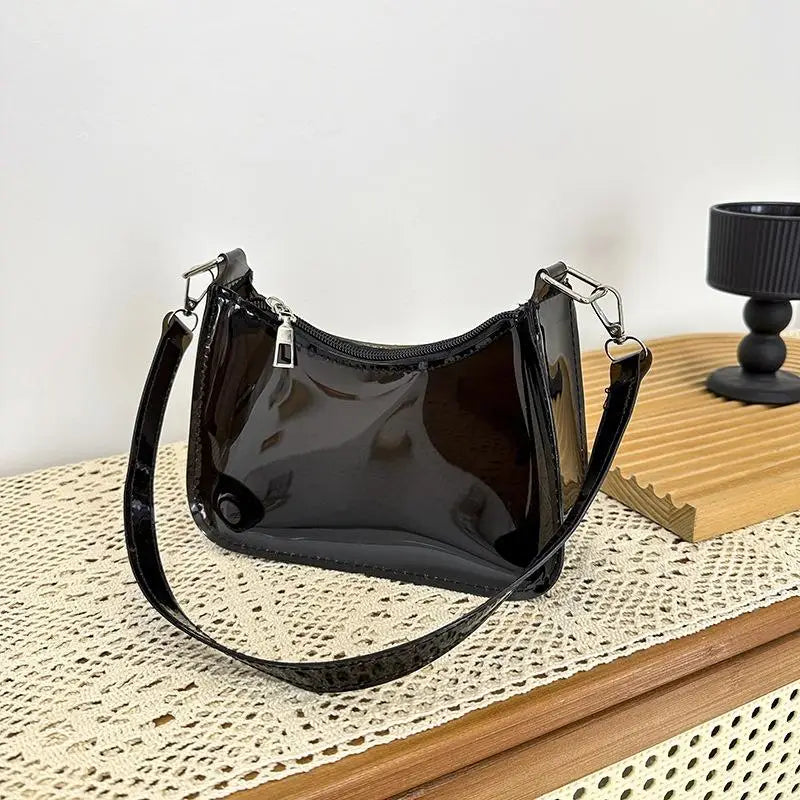 Clear Jelly Shoulder Bag – Y2K Small Underarm Purse