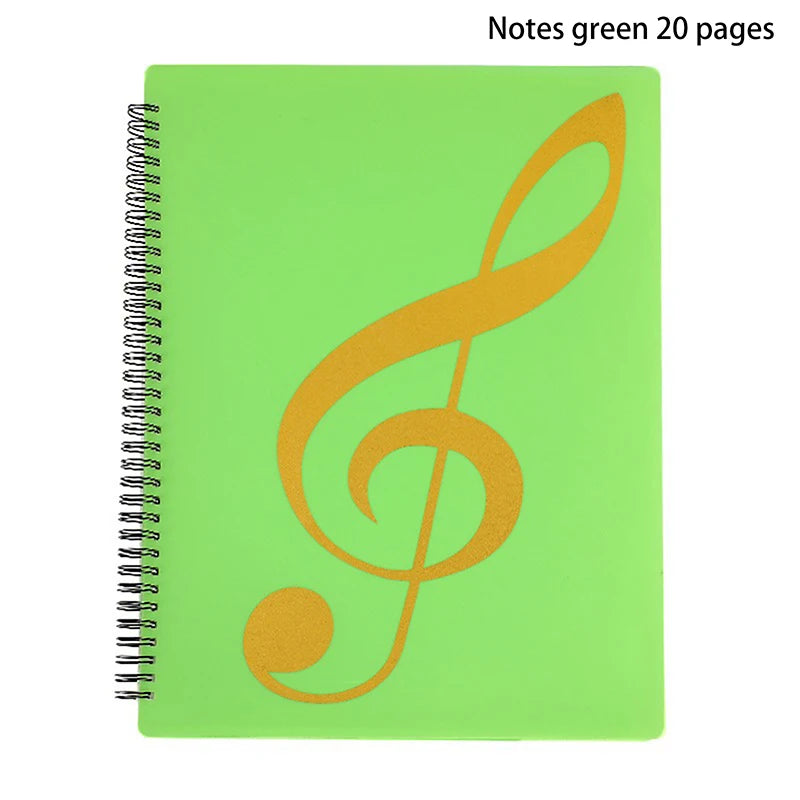 New Flexible 20 Pages Piano Music Score Folder A4 Music Book Clip Sheet Note Folder Piano Paper Sheets Music Binder For Practice Oasis Select 33cm green
