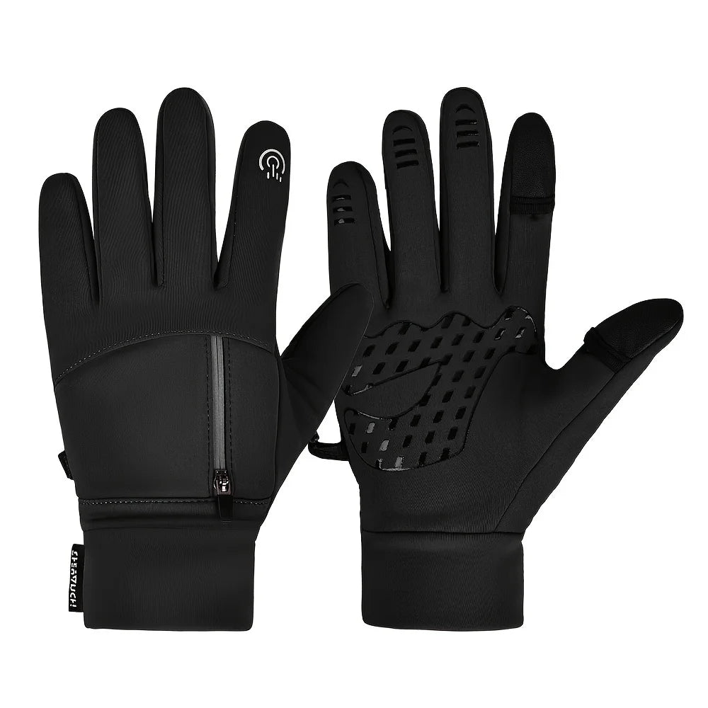 Winter Warm Touchscreen Gloves Unisex Windproof Waterproof Cycling Gloves Flip-Finger Design Skiing Fishing Hiking Gloves Oasis Select Black XL