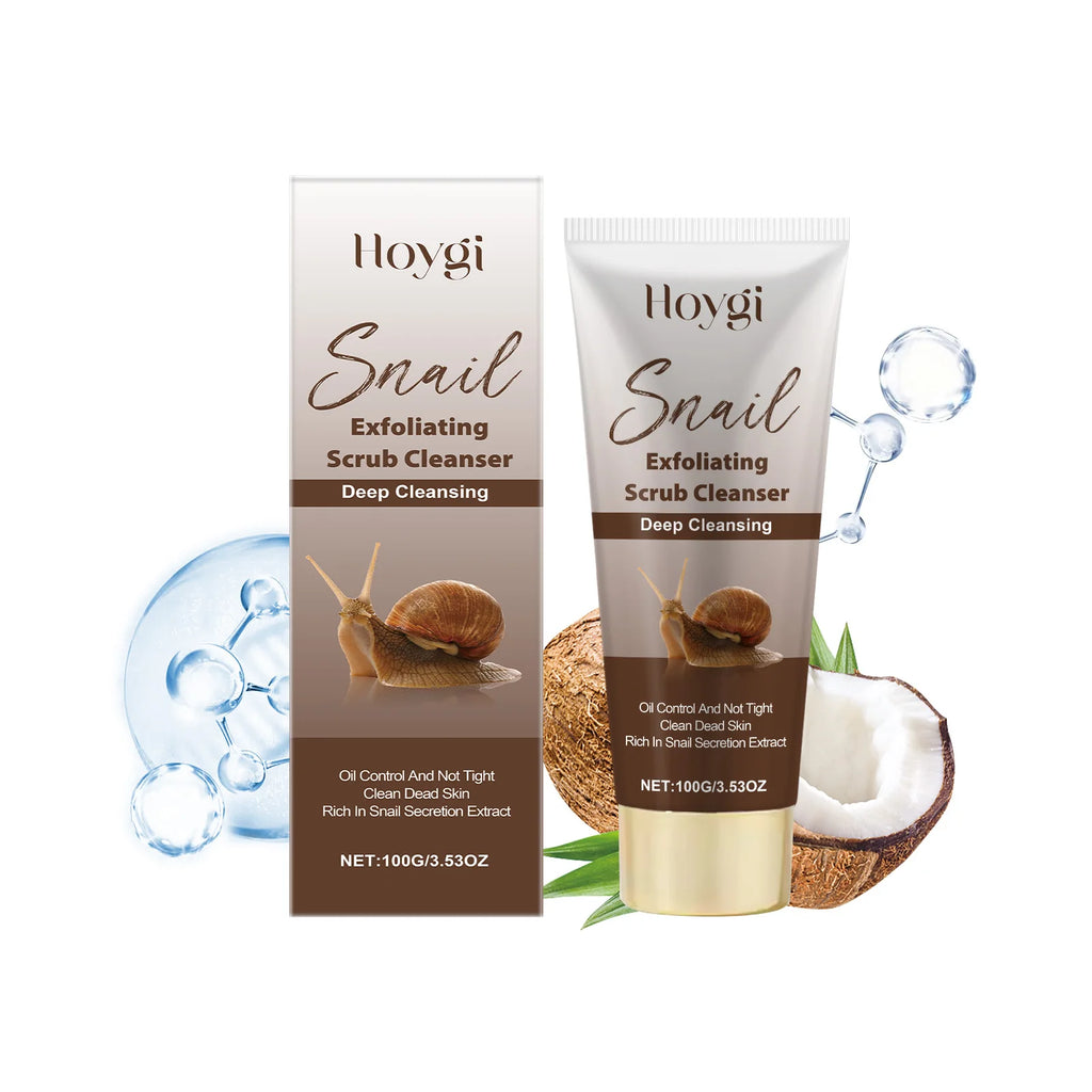 Hoygi Snail Mucin Exfoliating Face Wash – Hyaluronic Acid Exfoliating Face Wash Oasis Select 100g Boxed