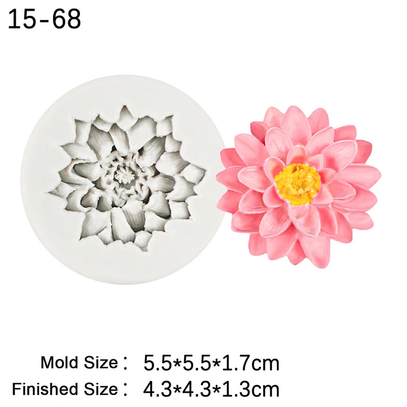 Silicone Fondant Cake Mold Rose Peach Blossom Flower Shaped Baking Chocolate Decorative Mould for Pastries 15-71 Oasis Select A1