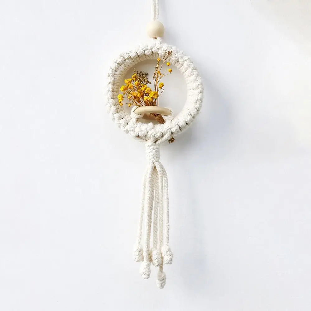 Boho Cotton Rope Plant Hanger | Wall Hanging Flower Basket