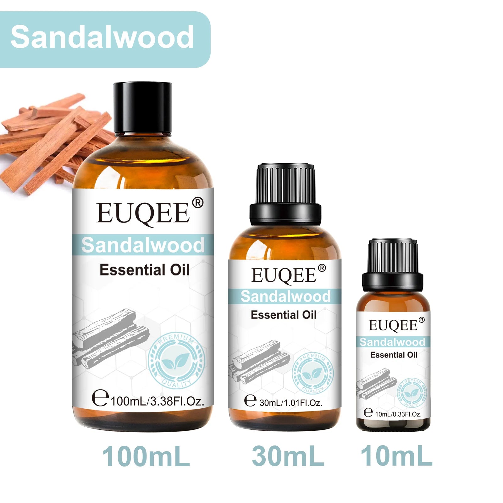 EUQEE 1PCS 10ml/30ml/100ml Aromatherapy Essential Oil For Diffuser-Vanilla Rose Sandalwood Eucalyptus Lavender Essential Oils Oasis Select