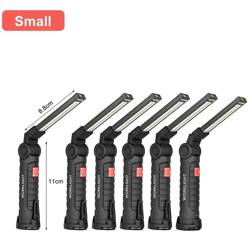 Led Work Light Magnetic Base Hook Rechargeable 360°Rotating Portable Handheld Flashlight For Working Repairing Outdoor Camping Oasis Select 6PCS Small