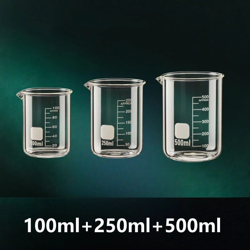 50-1000ml Combination Set High Borosilicate Glass Measuring Cup Clear Scale Cup Laboratory Beaker Kitchen Baking Measuring Mugs Oasis Select Set-2
