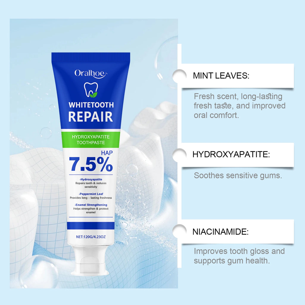 Repair Hydroxyapatite Toothpaste Remove Bad Breath Plaque Stain Deep Cleaning Stains Brightening Teeth Toothpaste Oasis Select