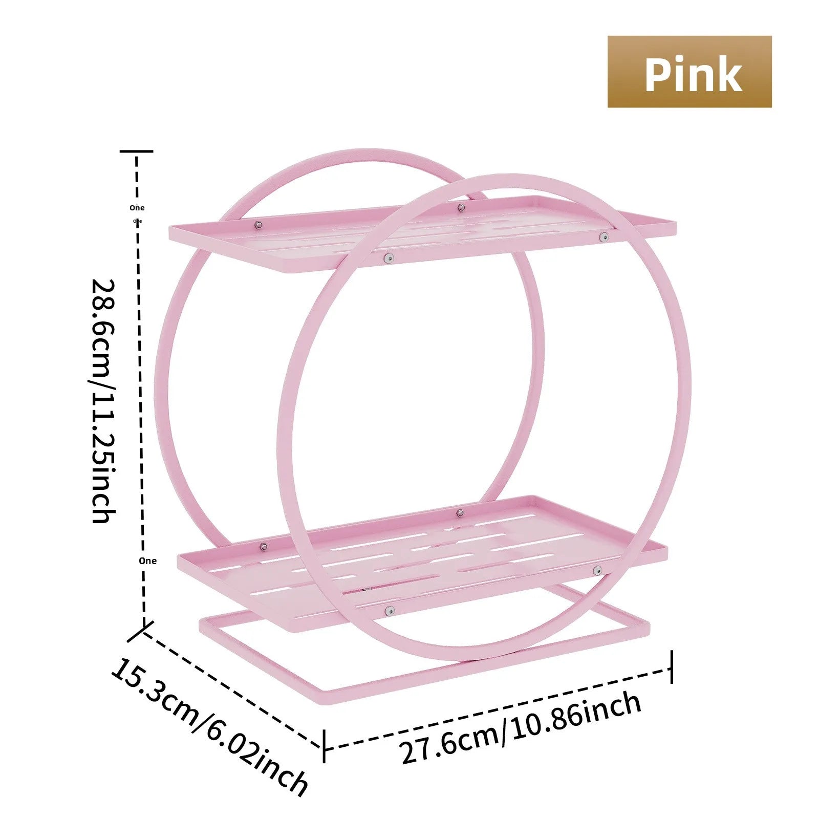 Cosmetics Storage Rack, Tabletop Shelf, Wrought Iron Layered Rack, Dresser, Skin Care Products, Perfume Display Rack Oasis Select pink