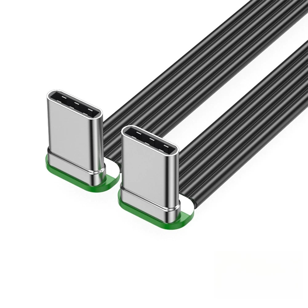 90° Angled Flat Silicone USB-C Cable | 65W Fast Charging
