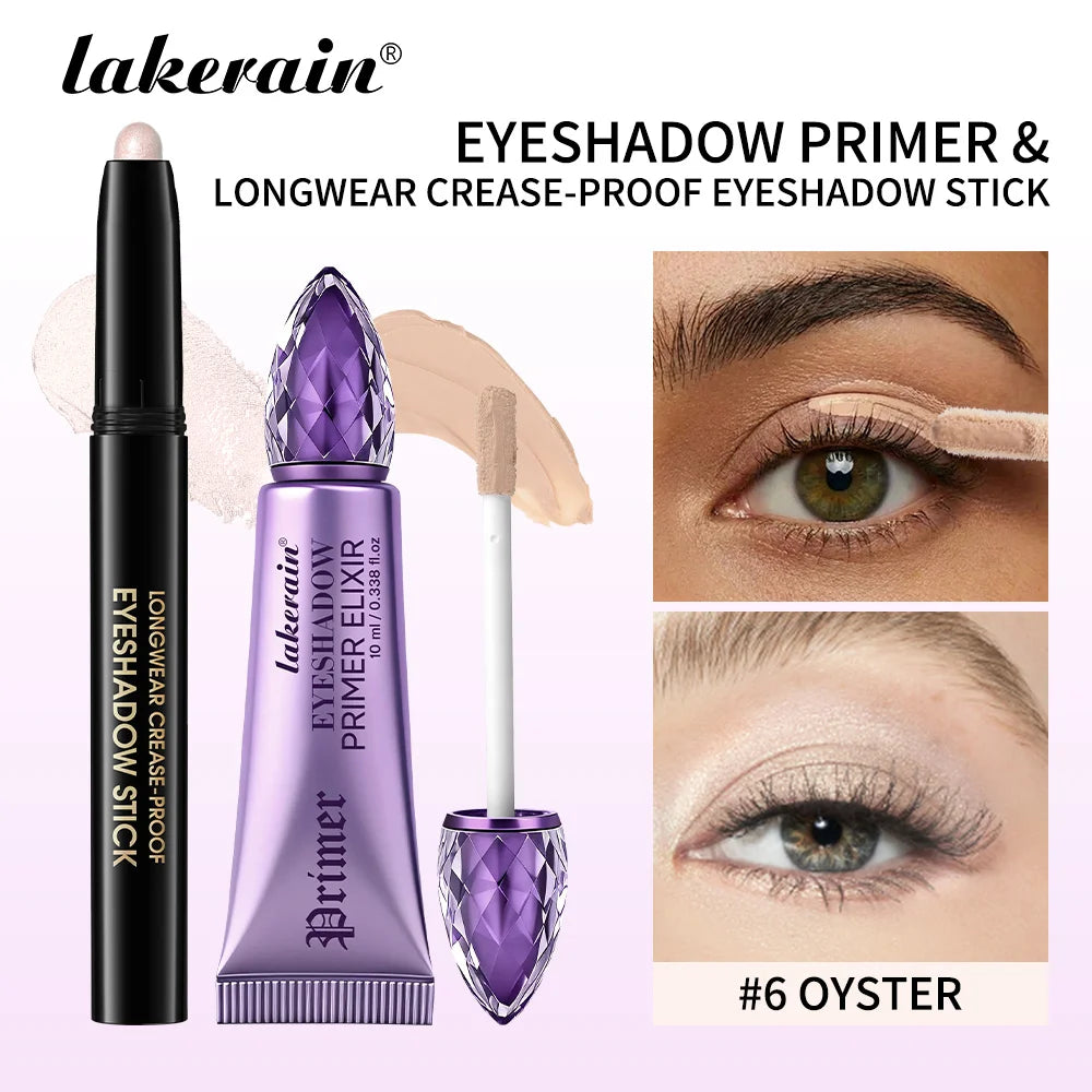 Eyeshadow Stick & Primer Set Waterproof Long-lasting Pigmented Cream Eyeshadow And Primer Base Sleamless Vibrant Eyes Makeup Oasis Select SET 6