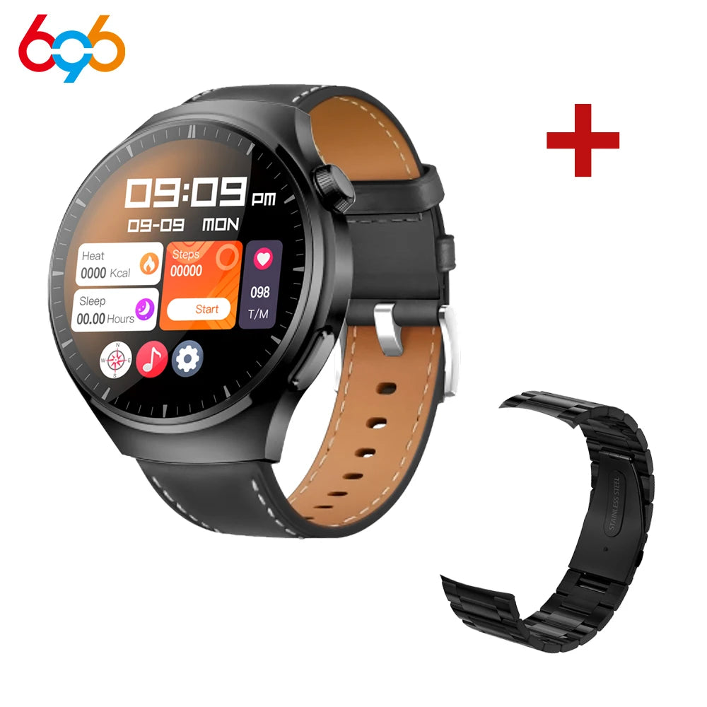 Smart Watch Men 1.62'' HD Screen Blue Tooth Call Compass NFC Sports Fitness Waterproof Smartwatch Health Monitoring AI Voice Oasis Select BKBKL