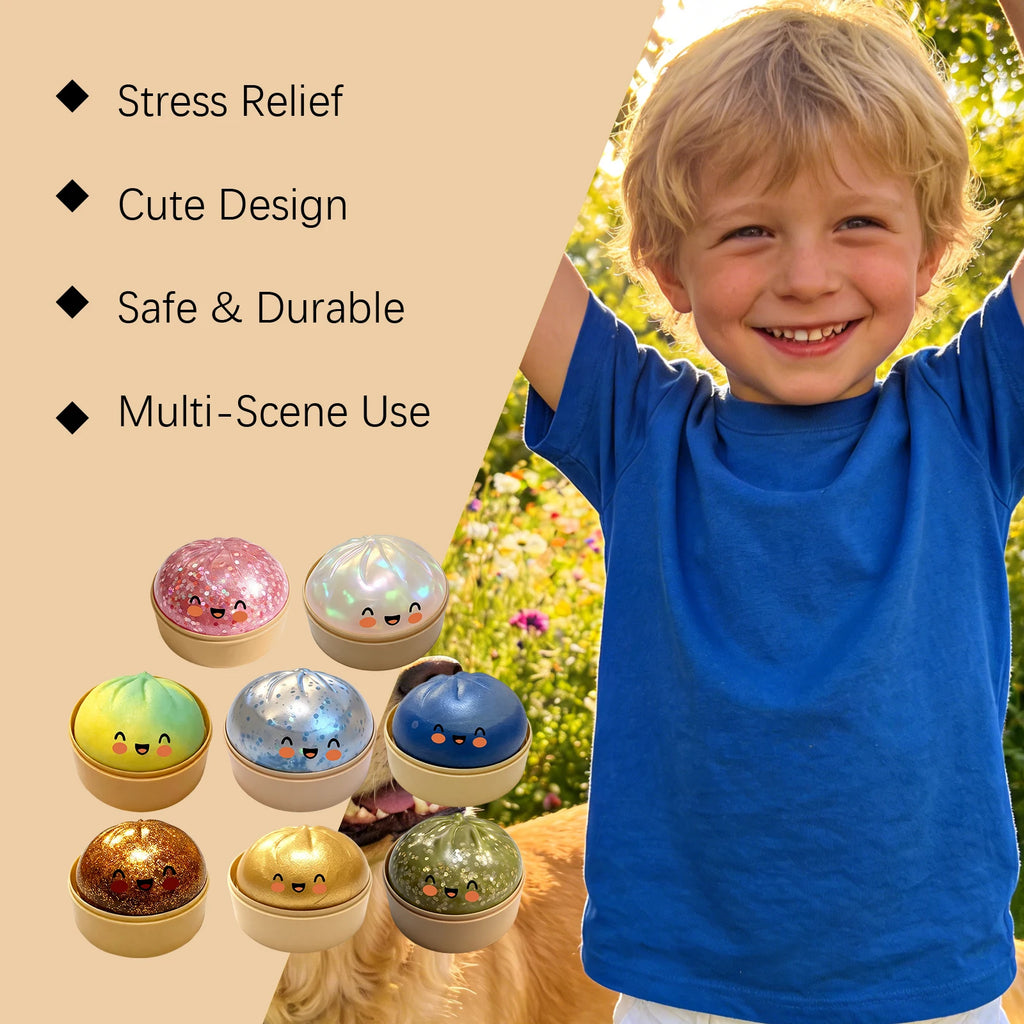 Dumpling Squeeze Fidget Toy – Stretchy Stress Relief Desk Toy Fidget Squeeze Toy Oasis Select