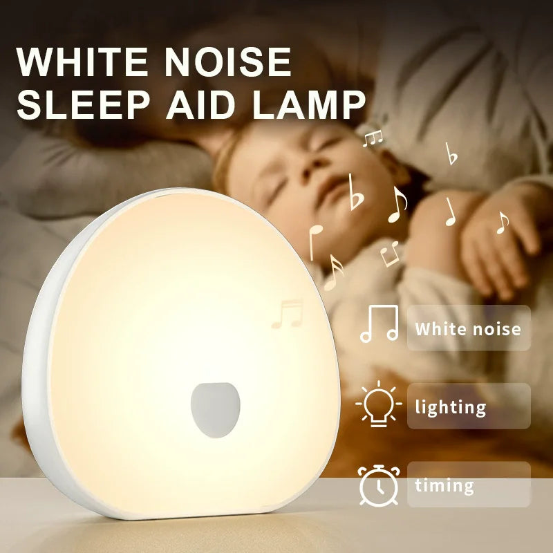 LED Night Light White Noise Sleep Aid Night Lamp Intelligent Rechargeable Seven-color Changing Ambient Lights Baby Kids Bedroom Oasis Select
