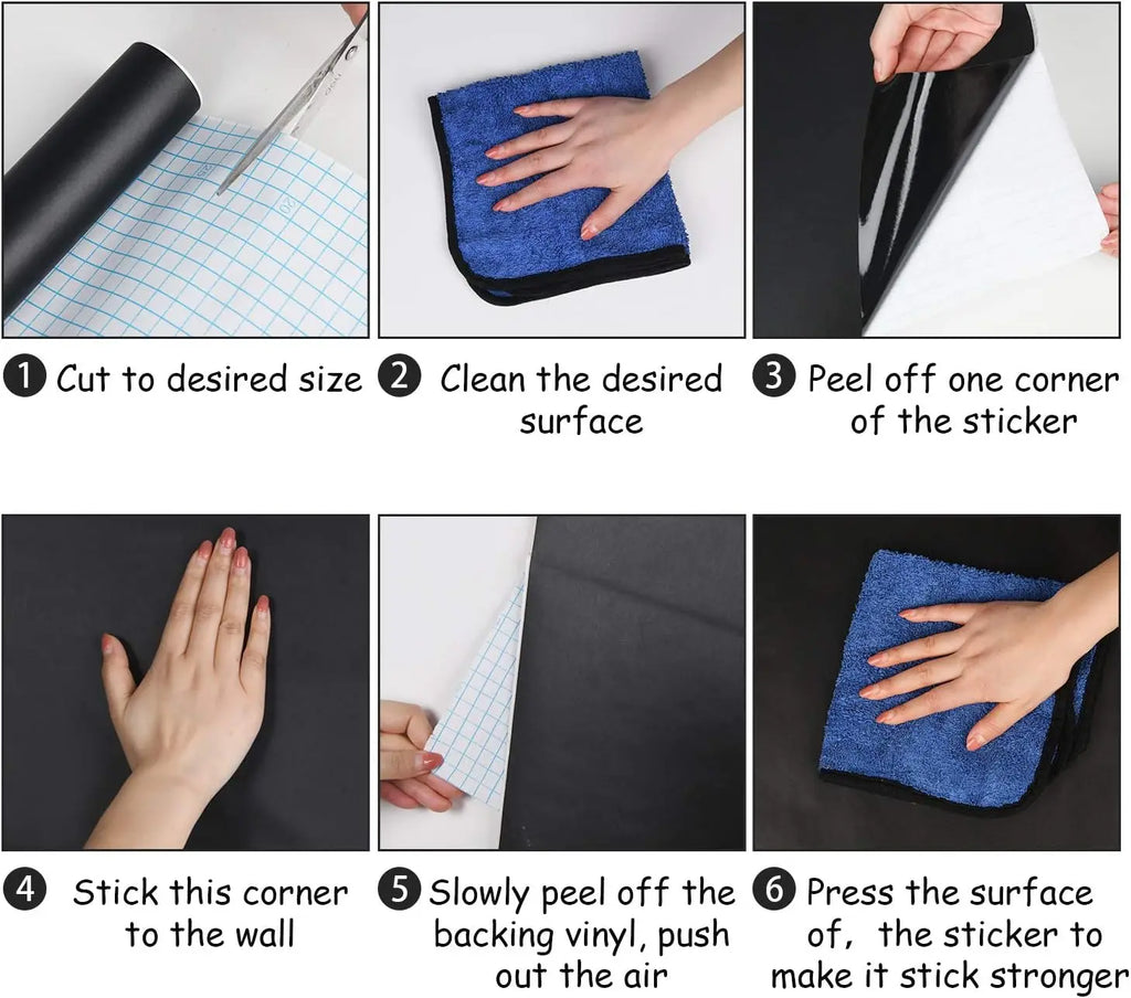 Chalkboard Contact Paper Roll 17.3" x 78.7" Contains 5 Chalks Removable DIY Chalkboard Wall Stickers, Black Chalkboard Stickers Oasis Select