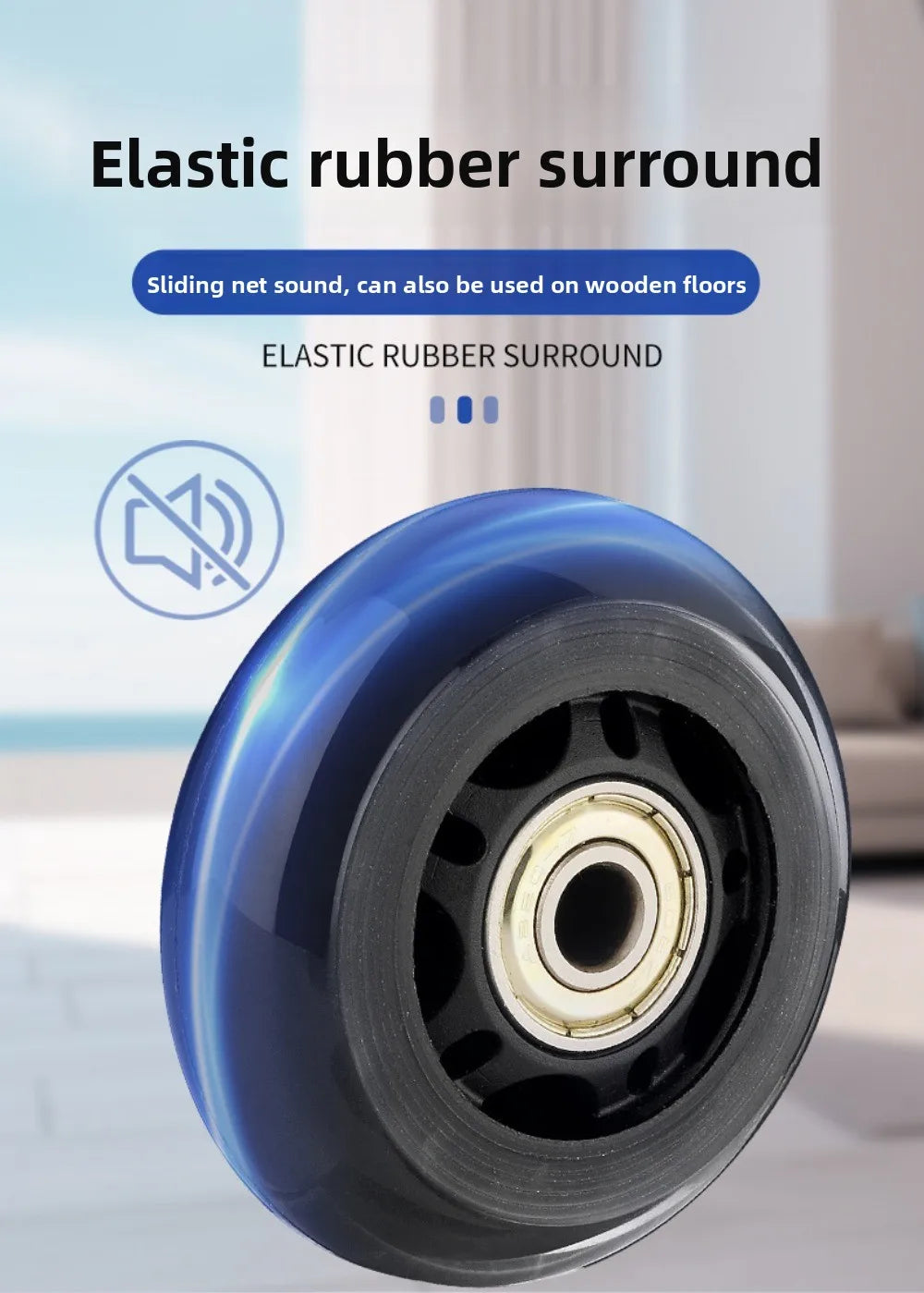 4Pcs Silent Travel Luggage Wheels Replacement Dia40/45/50/60/70/75/80/90/100mm Suitcase Part Axles Sliding Resistant Caster Oasis Select