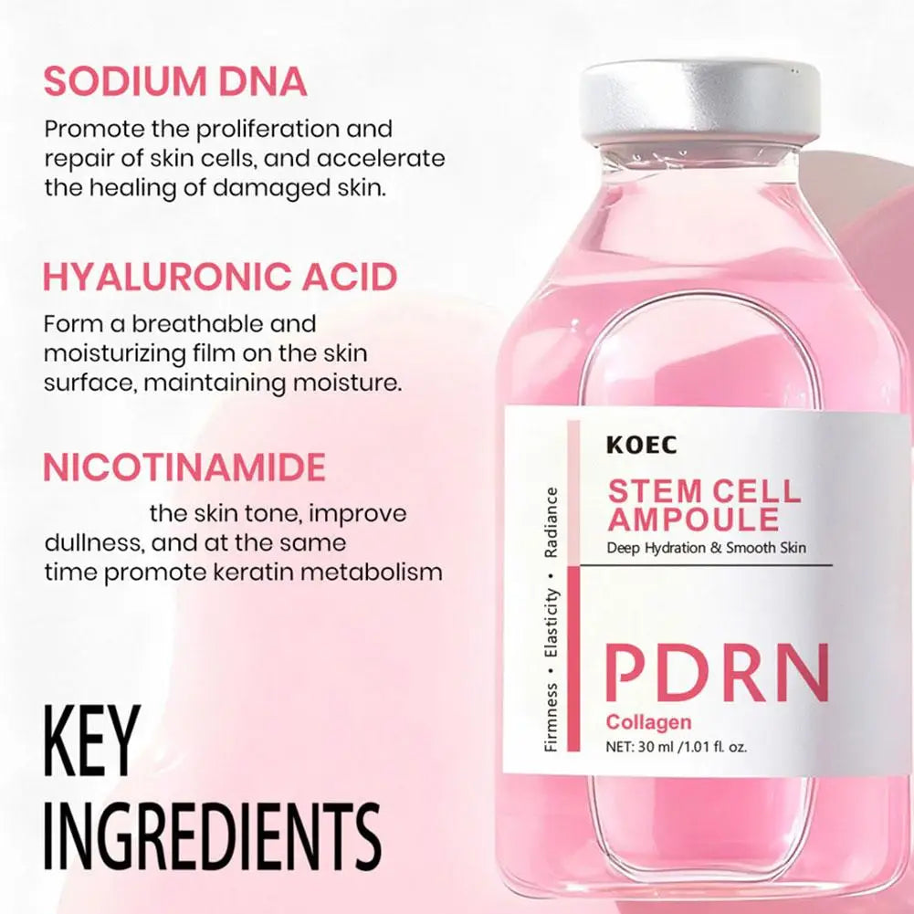 PDRN Moisturizing Face Serum Collagen Boost Deep Hydrating Plumping Effect Brightening Skin Barrier Repair Ampoule Skincare 30ml Oasis Select