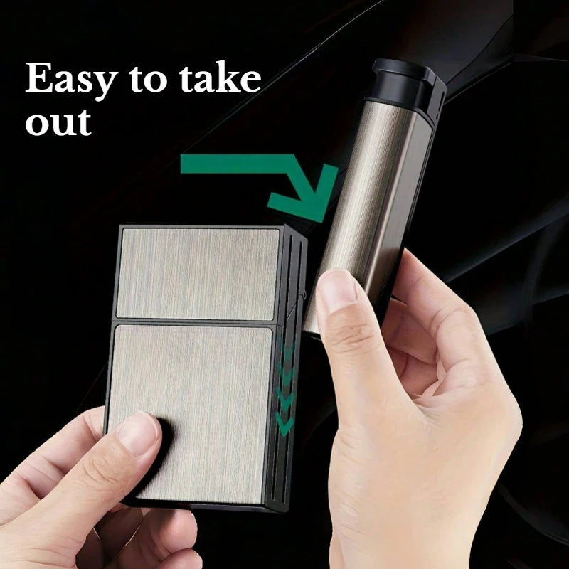 20PCS Capacity Metal Cigarette Case for 84mm Size with Lighter Case, Creative Cigarette Box Case Anti Pressure Moisture-proof Oasis Select