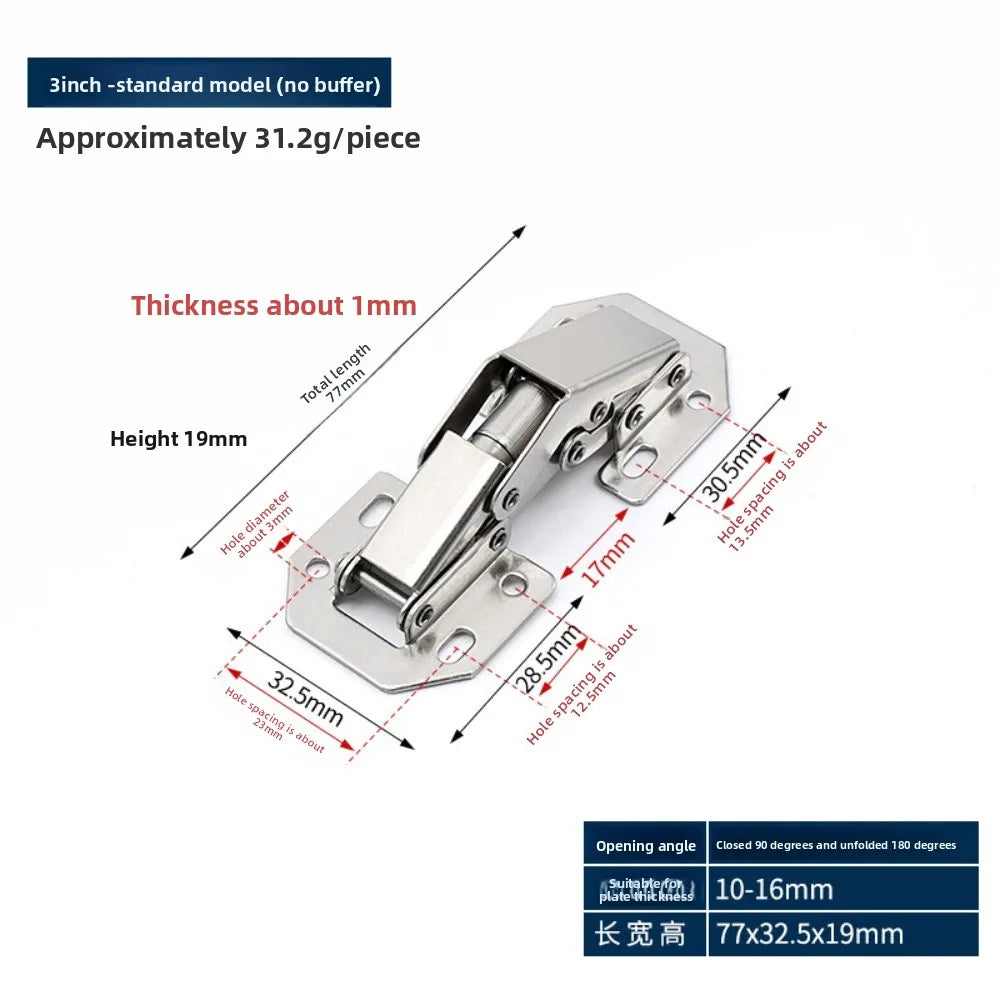 Hardware Fast loading Straight Arm Wardrobe Cupboard Hinge buffer damper Buffer hinge Full Overlay Hinge Automatically Oasis Select with screws 3