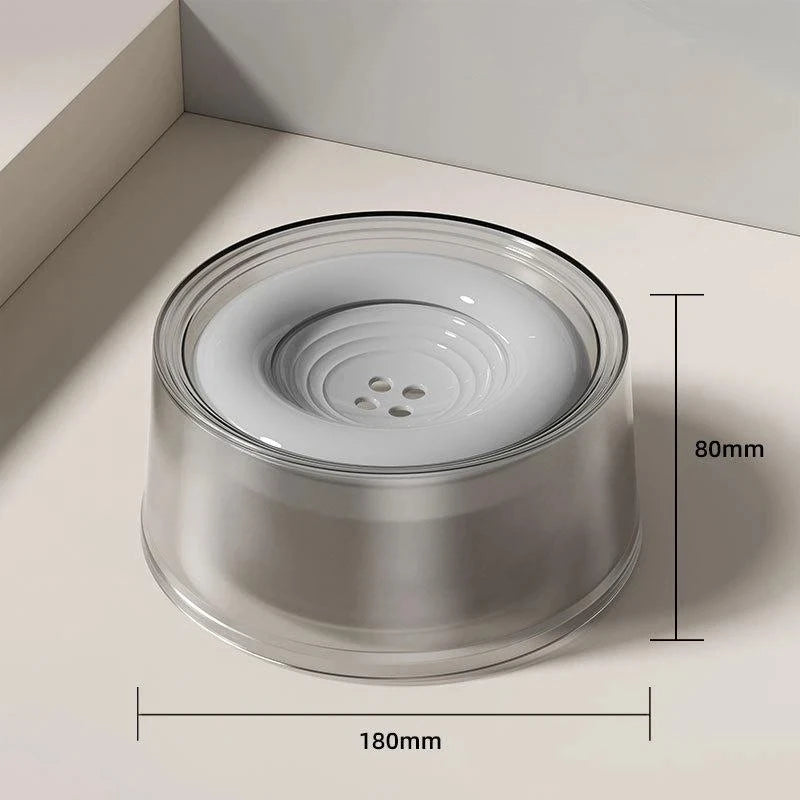 1200ml Dog Water Bowl No Spill Floating Design Keeps Mouths Dry Suitable for Home Environments Oasis Select Gray