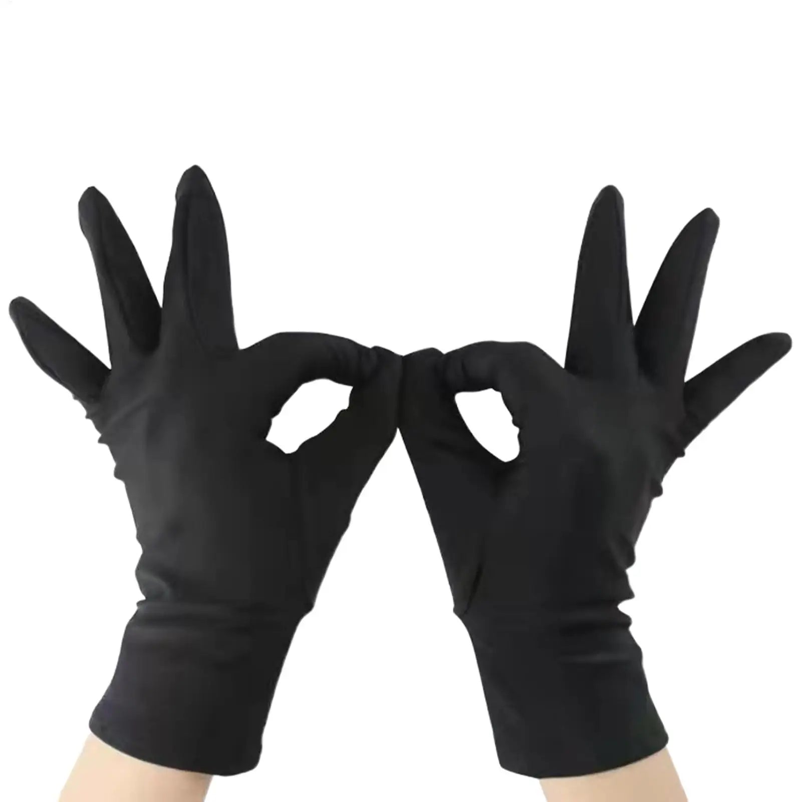1Pair Practical Jewelry Gloves Wrist Length Gloves Black Gloves Work for protection Coin Inspection Gloves for Fetching Jewels Oasis Select