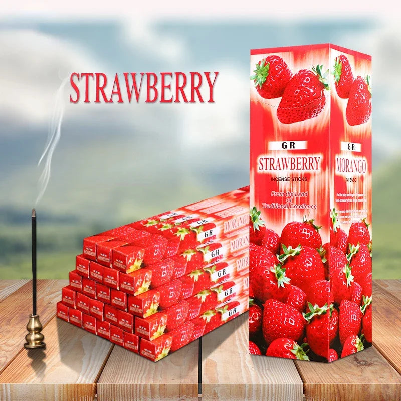 10/25Boxes Incense Sticks Authentic Indian Incense Premium Multiple Flavors Mixed Package Chandan Call Money Meditation Hotsale Oasis Select Strawberry 25 small boxes 200pc