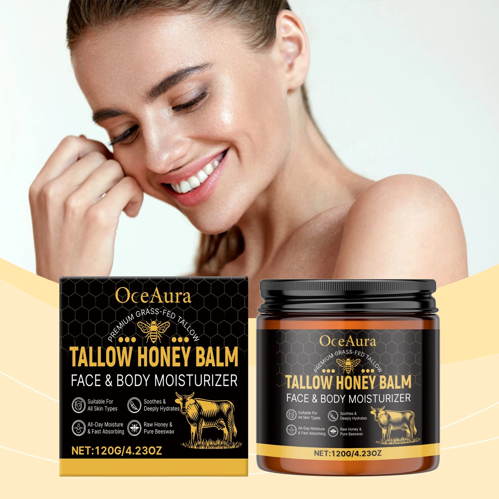 Butter and Honey Moisturizing Cream Gentle Nourishing Hydration Long-Lasting Water Locking Soothing Facial Moisturizing Cream Oasis Select