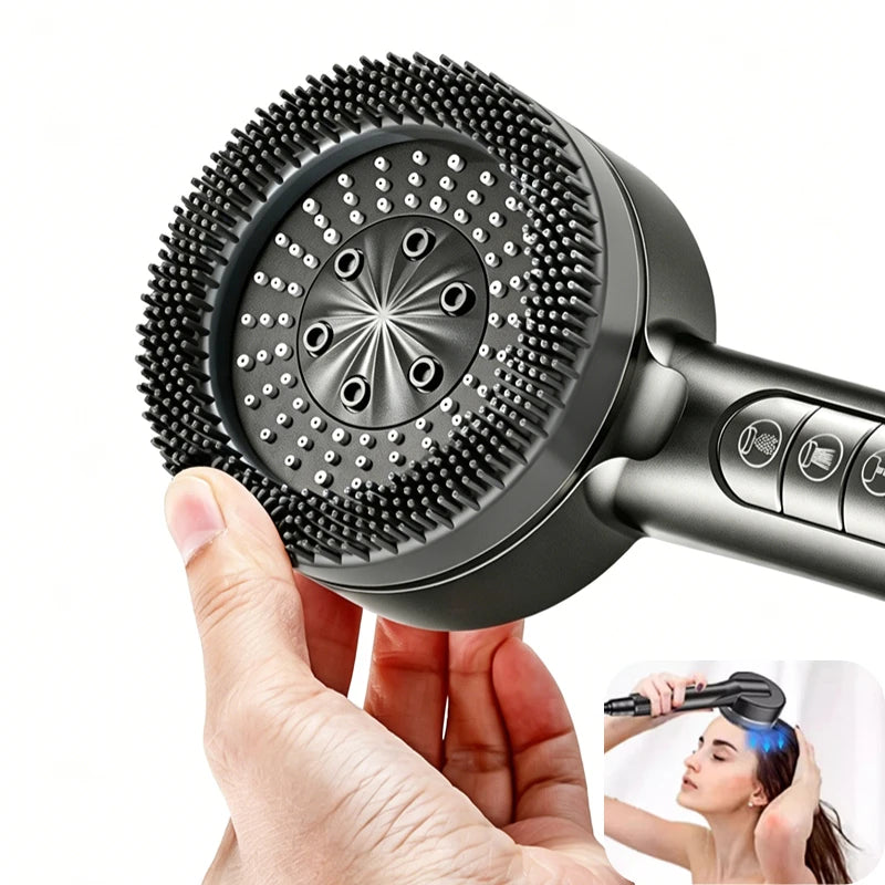 1pc Filtered Supercharged Shower Head Four-speed Adjustment With Water Seal Multi-functional Home Shower Bathroom Accessories Oasis Select