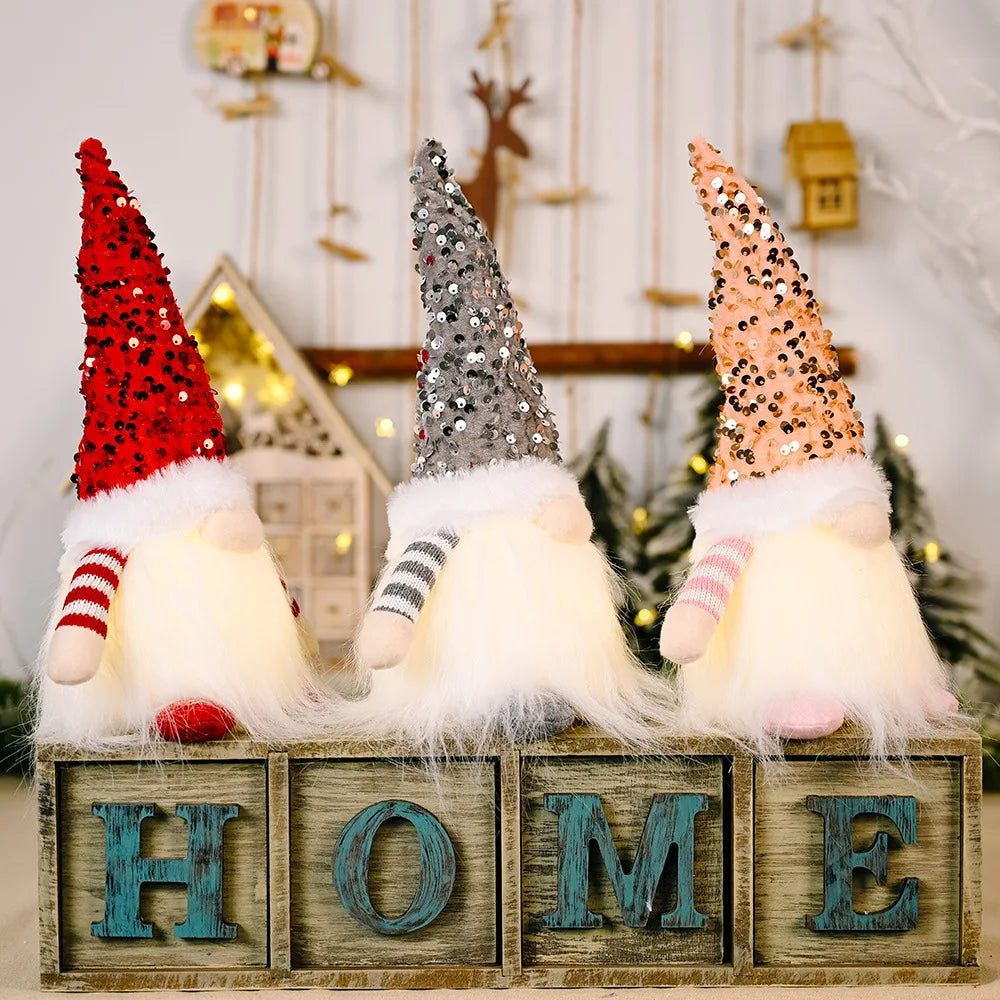Glowing Christmas Gnome Faceless Doll | Holiday Home Decor