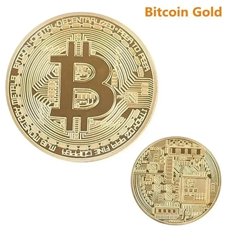 Gold Plated Bitcoin Commemorative Coin | Crypto Collector Gift Commemorative Coin Oasis Select