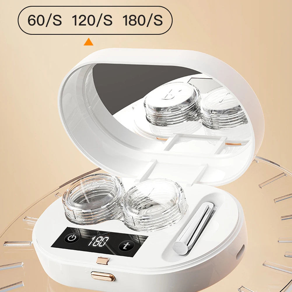 Ultrasonic Contact Lens Cleaner | 3 Modes, 360° Vibration