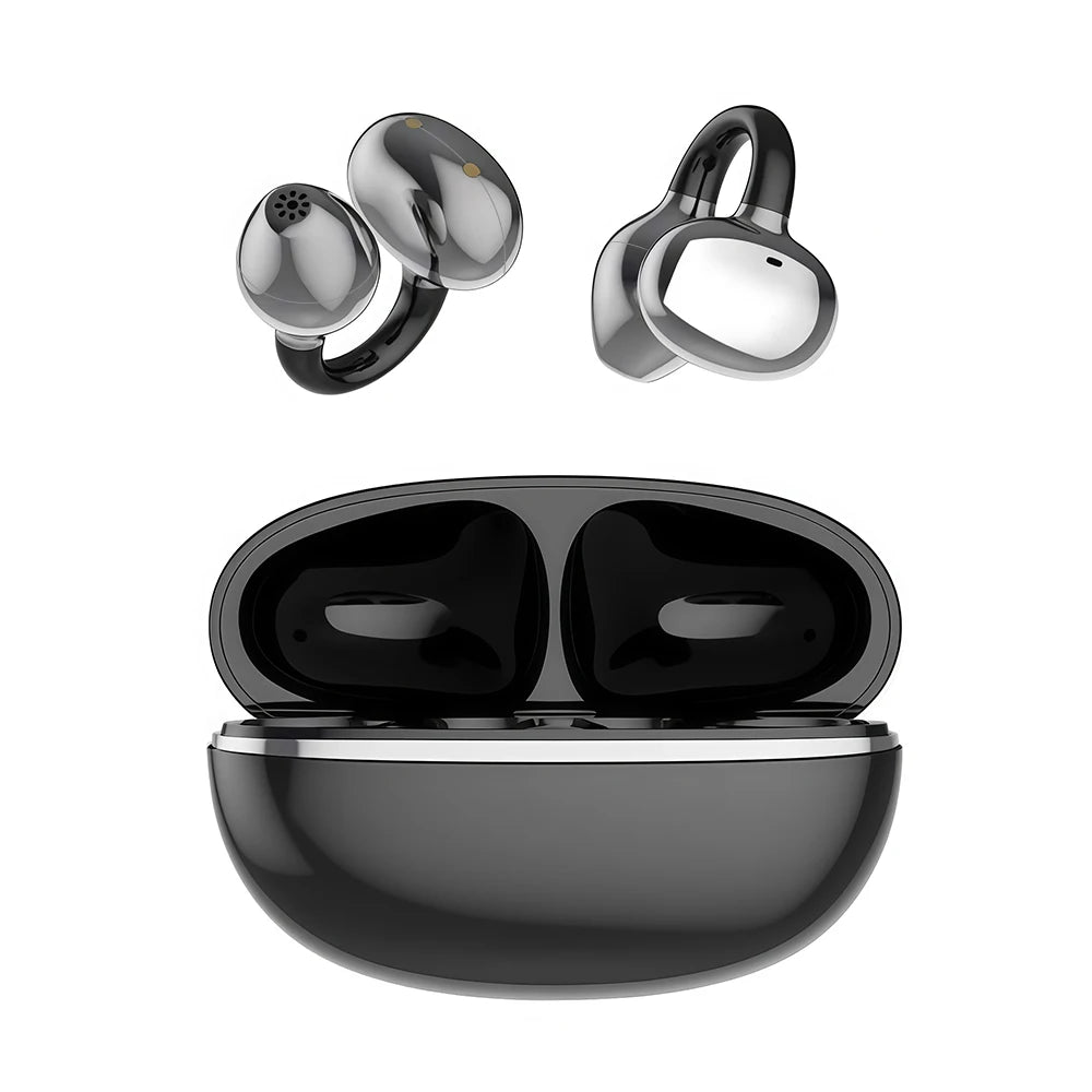 Original Ear-Clip Surround Bluetooth Headphones Bone Conduction Earphone Wireless Earbuds Stereo Bass Sports Headset with Mic Oasis Select black