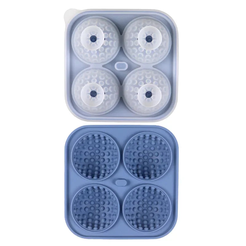 1-10PCS Ice Cube Mold 3D Golf Ice Puck Hockey Tray Mold Whiskey Silicone Ice Box Silicone Ice Tray Ice Hockey with Funnel Oasis Select Blue 5PCS