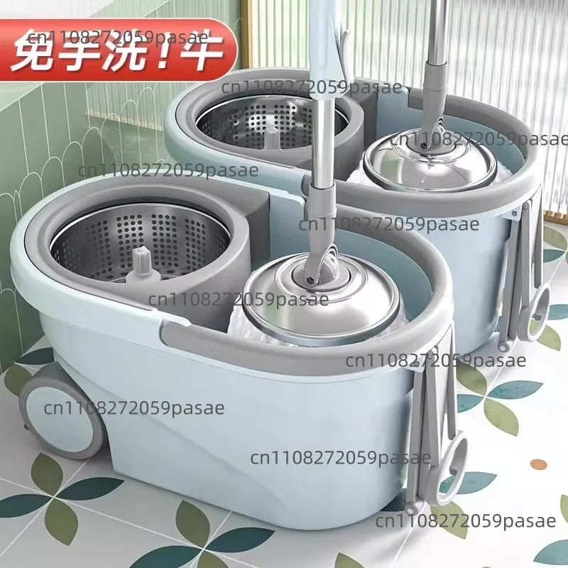 360° Spin Mop & Bucket Set – Stainless Steel Twist Wringer