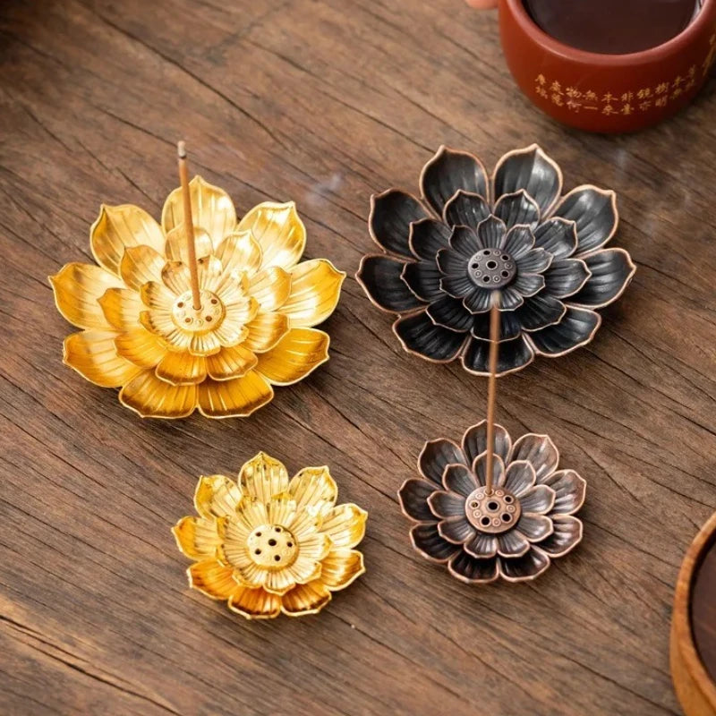 Metal Zen Lotus Buddha Incense Burner Incense Diffuser Incense Stick Holder Censer Buddhist Aromatherapy Use In Office Teahouse Oasis Select