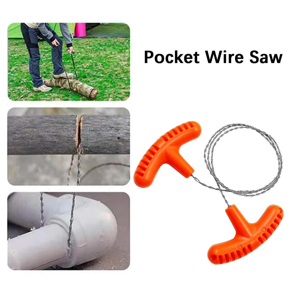 Pocket Wire Saw, Orange, High-Quality Multi-Functional Mini Wire Saw, for Wood, Plastic, Outdoor Camping Emergency Survival Oasis Select Orange